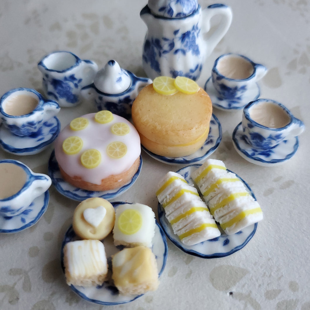 Blue Tea Set with Lemon Cakes (TS1)