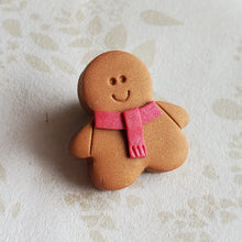 Load image into Gallery viewer, Gingerbread Man Pin Badge
