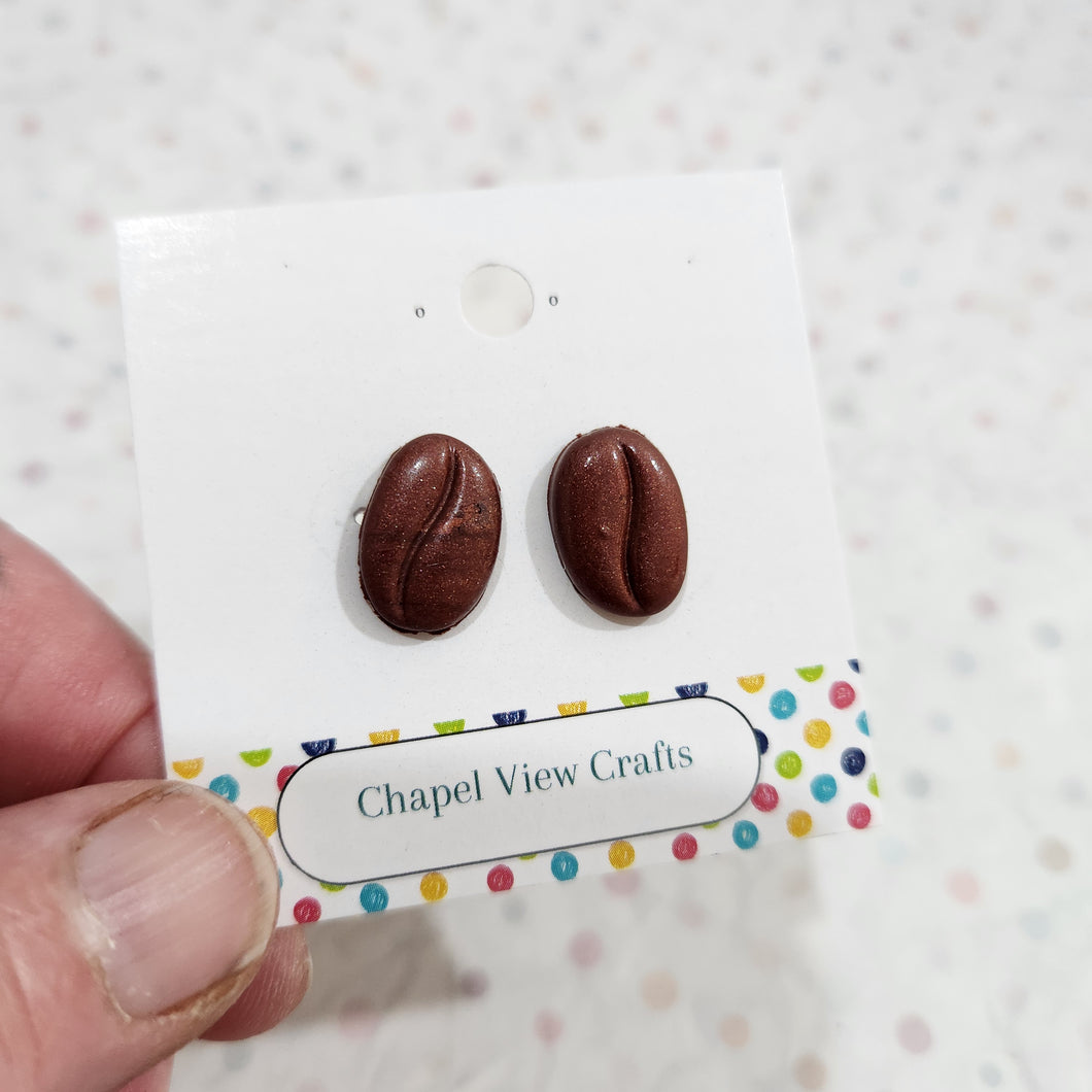 Coffee Bean Stud Earrings