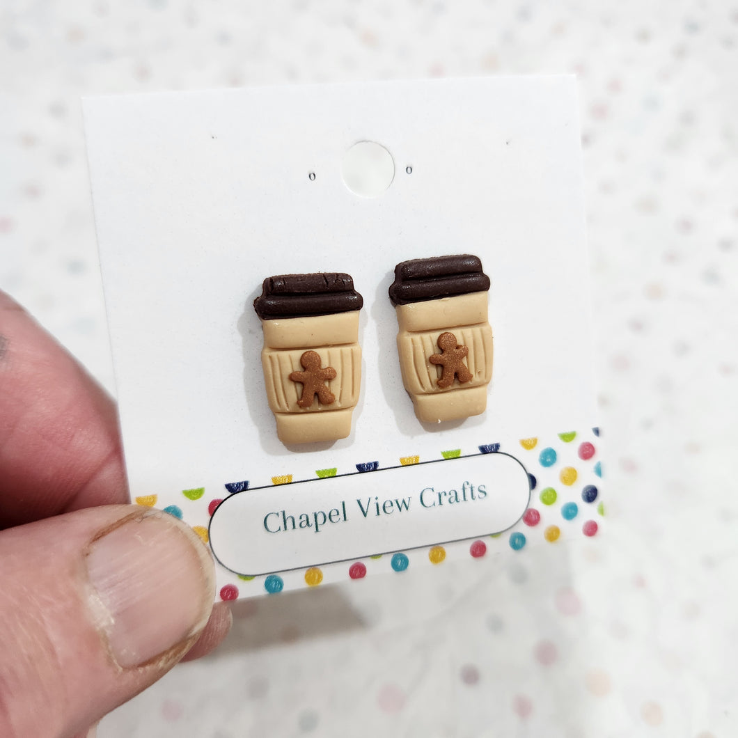 Latte Mug Stud Earrings