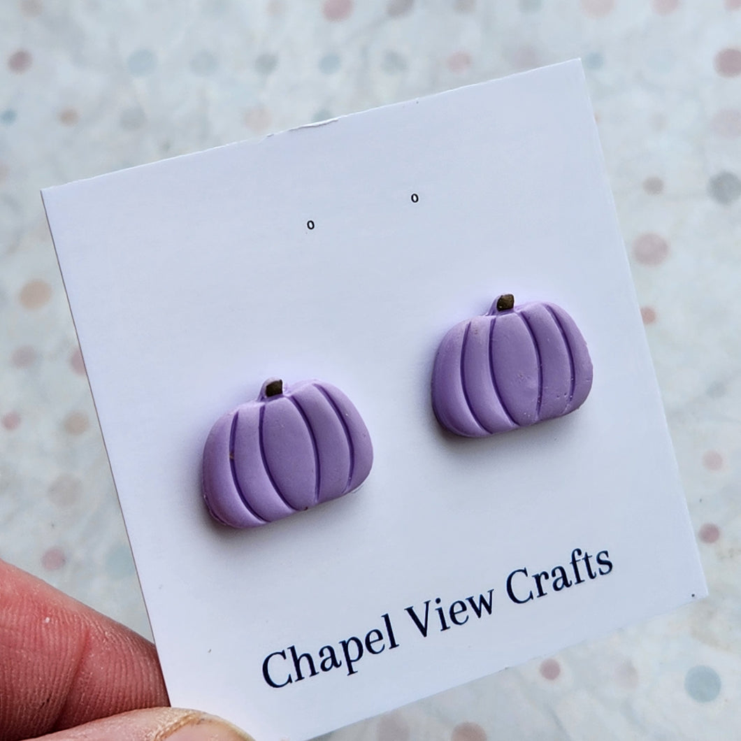 Lilac Pumpkin Stud Earrings