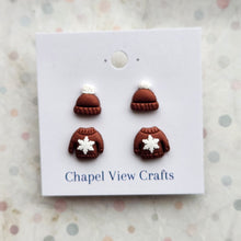 Load image into Gallery viewer, Hat and Jumper Earrings - Brown
