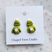 Load image into Gallery viewer, Hat and Jumper Earrings - Green
