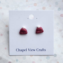 Load image into Gallery viewer, Hat and Jumper Earrings - Dark Red
