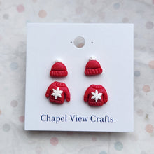 Load image into Gallery viewer, Hat and Jumper Earrings - Red
