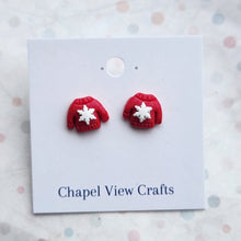 Load image into Gallery viewer, Hat and Jumper Earrings - Red
