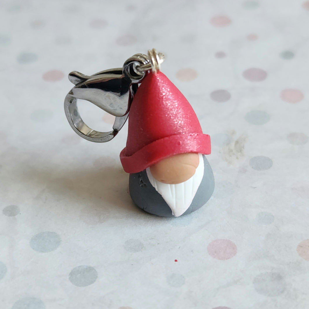 Gnome Stitch Marker - Grey