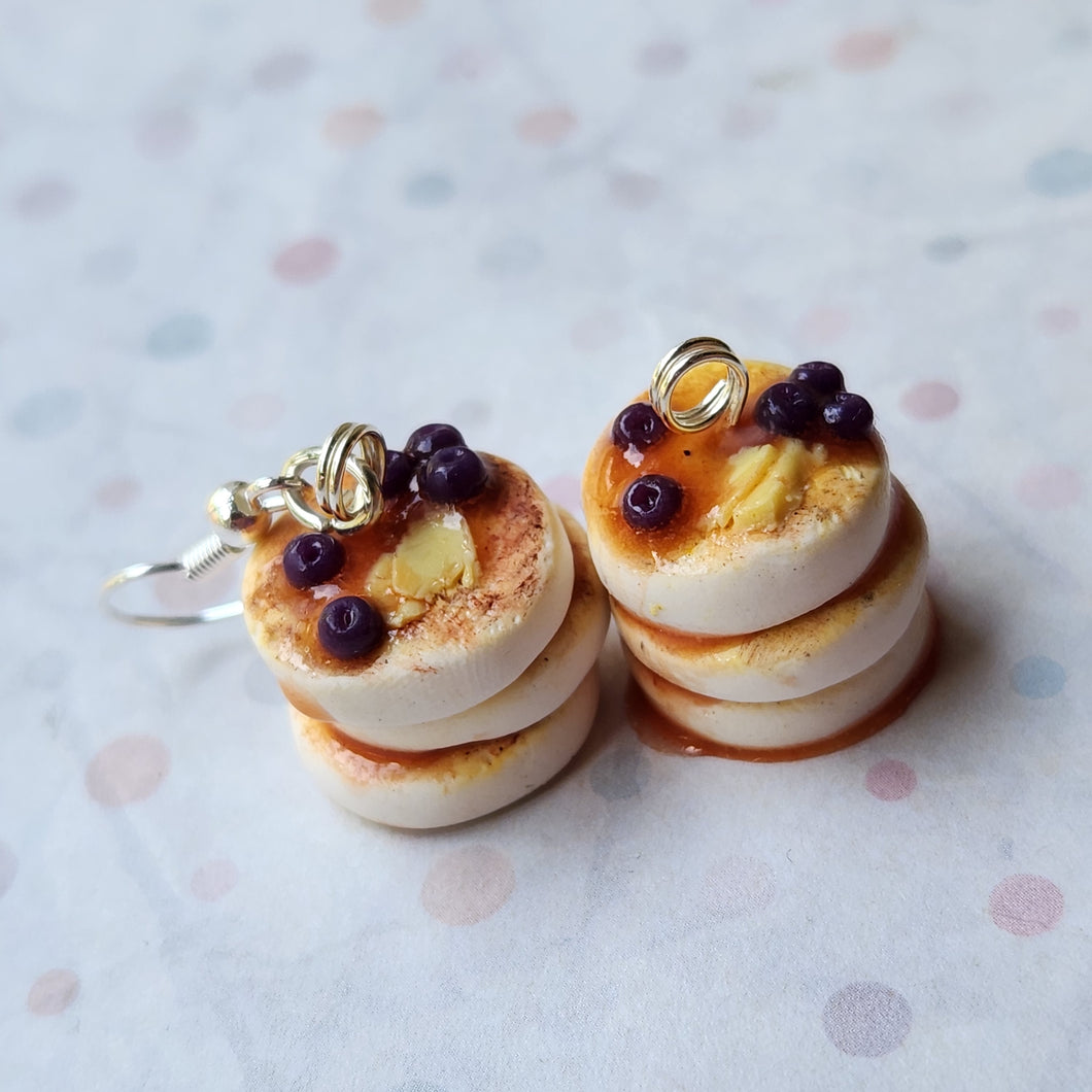Blueberry pancake earrings
